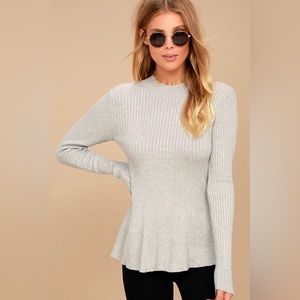 Gray Peplum Sweater